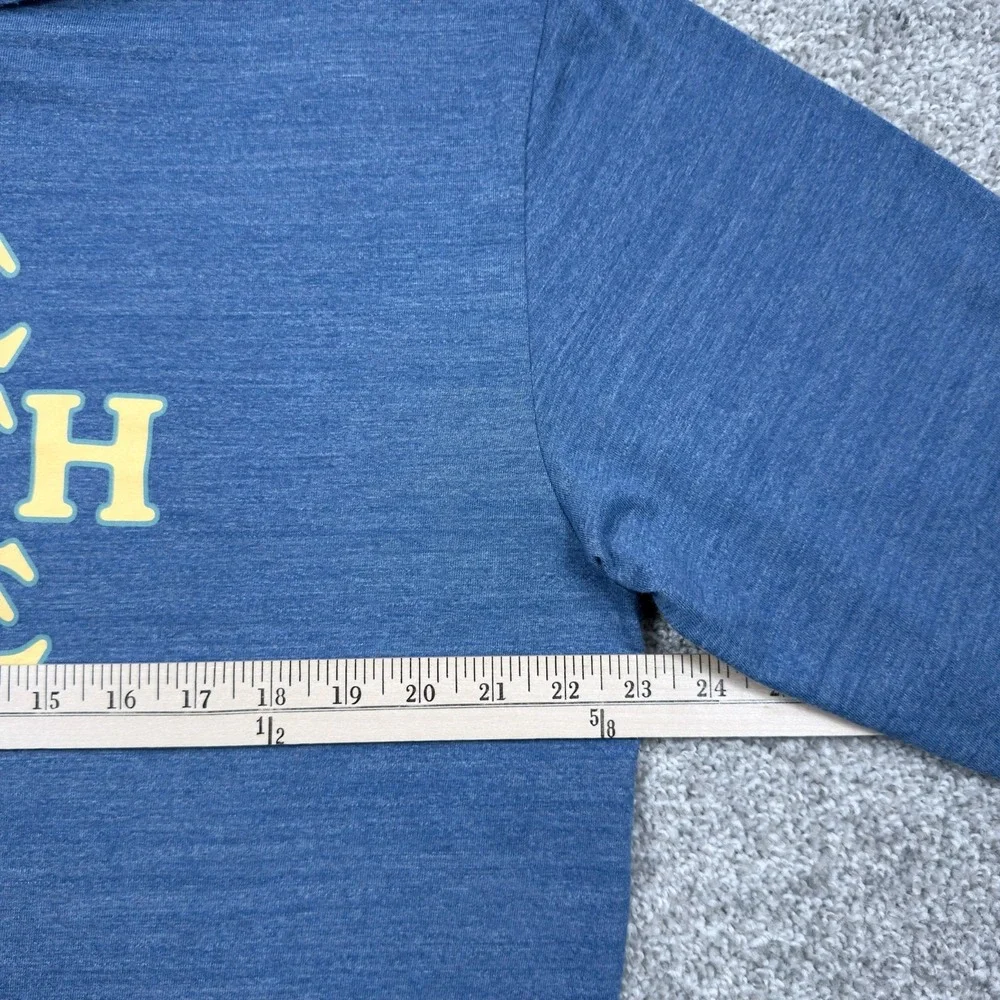 The North Face Hoodie Mens Large Blue Tri Blend Long Sleeve Graphic Logo